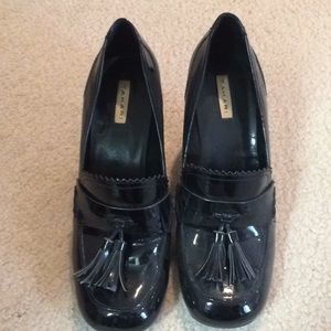 Black patent leather shoes